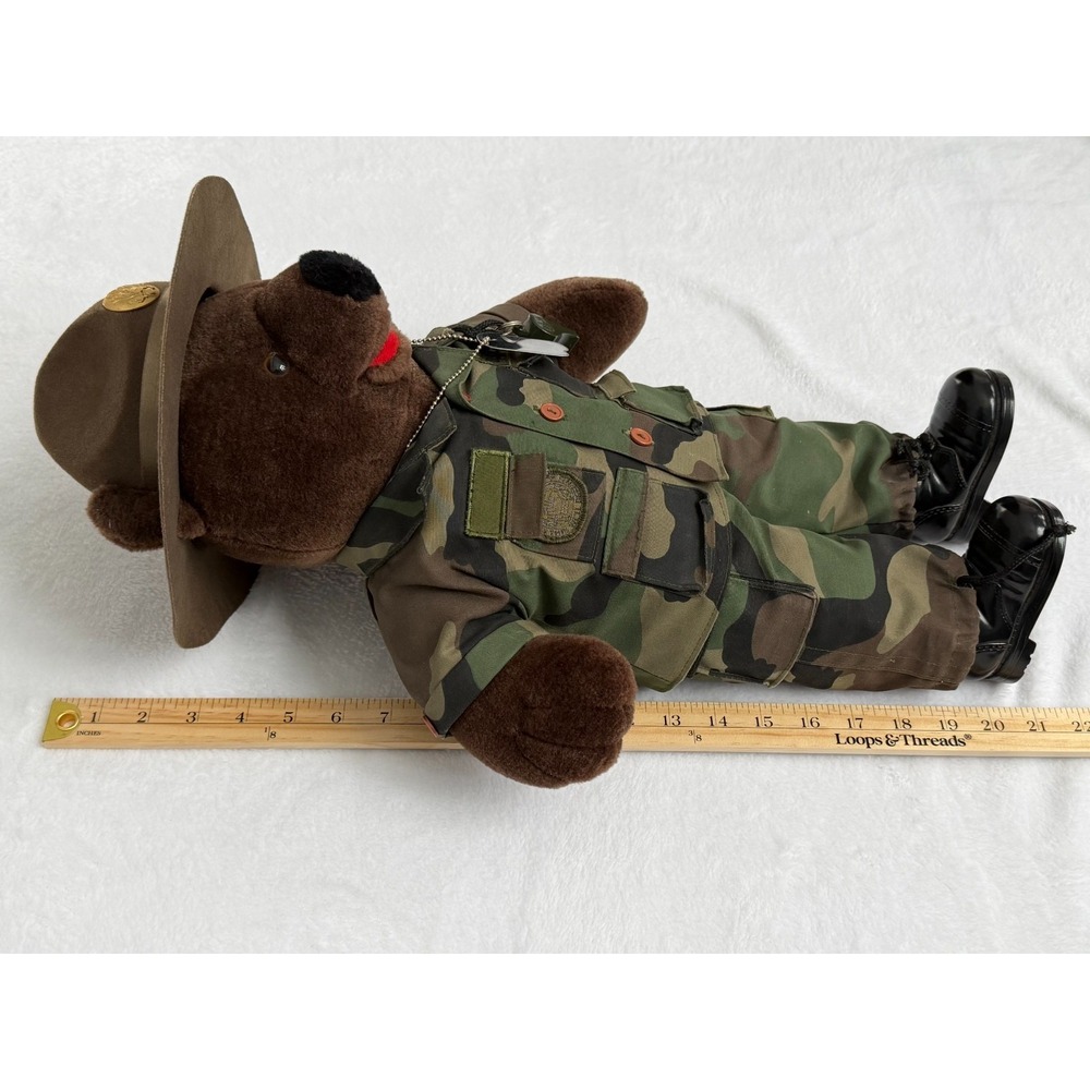 Bear Forces of America US Army Teddy Bear 21" Made in USA Military Camo Rare - Picture 11 of 16